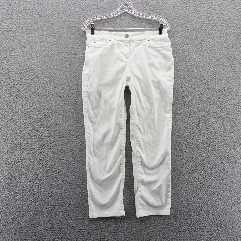 Boden Womens White Corduroy Straight Leg Jeans Size 10 Cropped